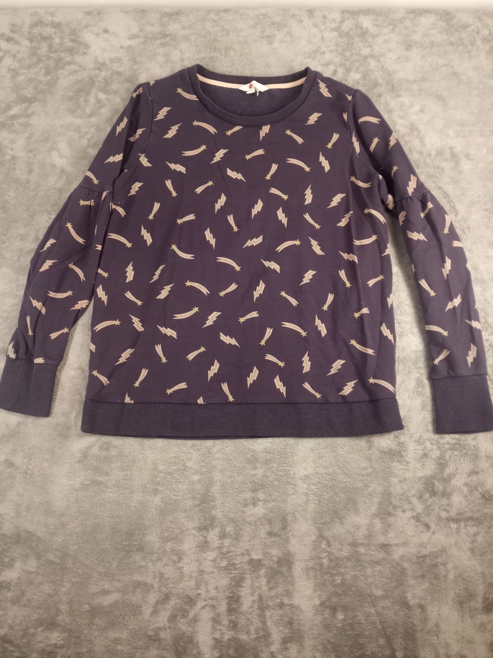 Boden Women’s Purple Gray Sweatshirt Lightning Print Size  Large
